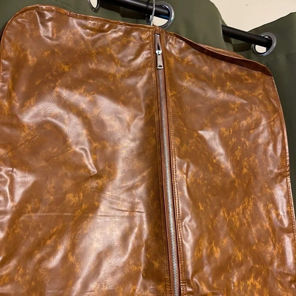 Vintage Vinyl Faux Leather Garment Bag Vintage Leather Hanging Garment Bag